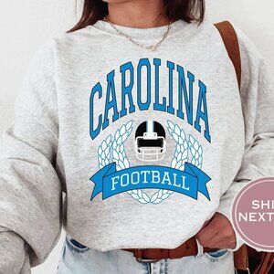 Carolina Football Sweatshirt, Retro North Carolina Tar Heels Crewneck Shirt Tee